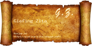 Giefing Zita névjegykártya
